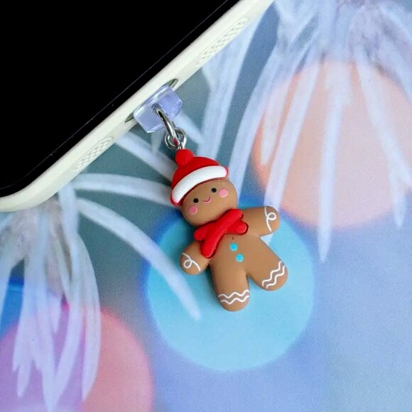 Other - Adorable Dangling Gingerbread Man Type-C Phone • Dust Plug